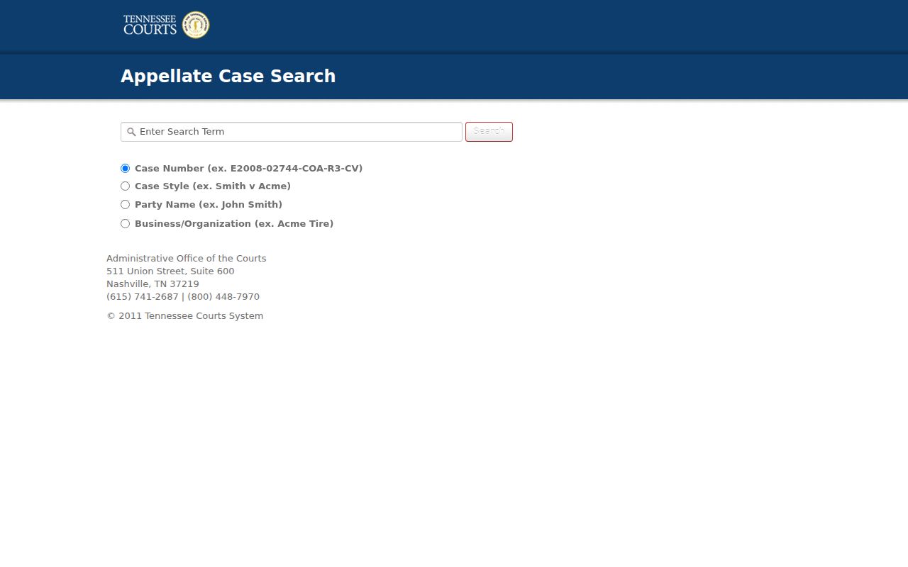 Franklin resident lookup using Tennessee appellate case search options