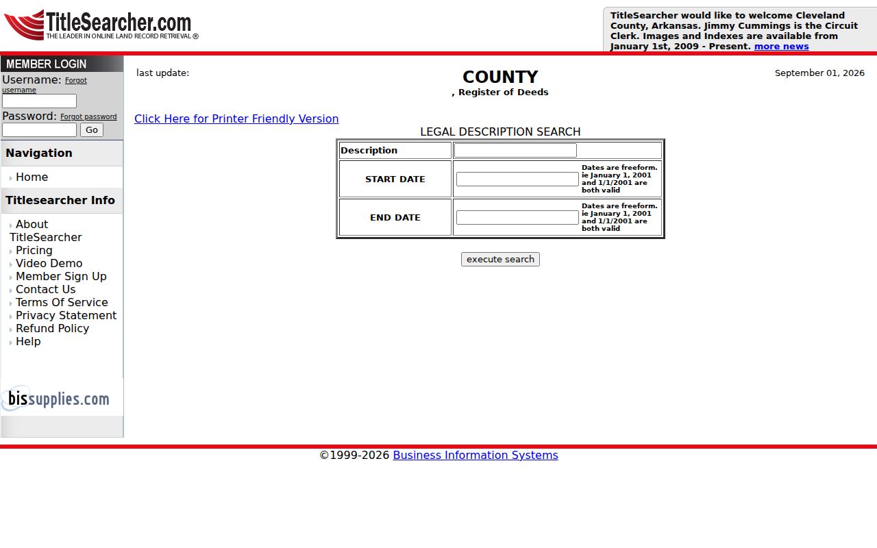 Franklin street directory TitleSearcher grantor grantee deed index
